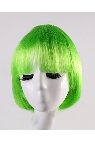 choice2 شعر مستعار قصير كامل من الألياف الصناعية باللون الأخضر، مقاس واحد، مت...