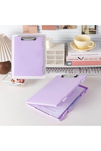 choice2 Light Purple Multi functional A4 folder clamp storage box, writing pa...