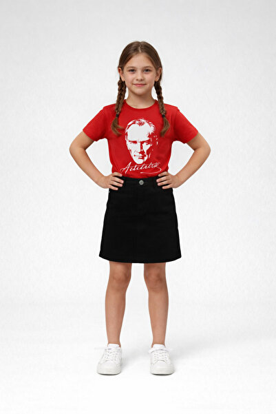 Nacar 23 Nisan 29 Ekim Gösteri Kıyafeti Kız Çocuk Atatürk Baskılı Tişört & Ko...