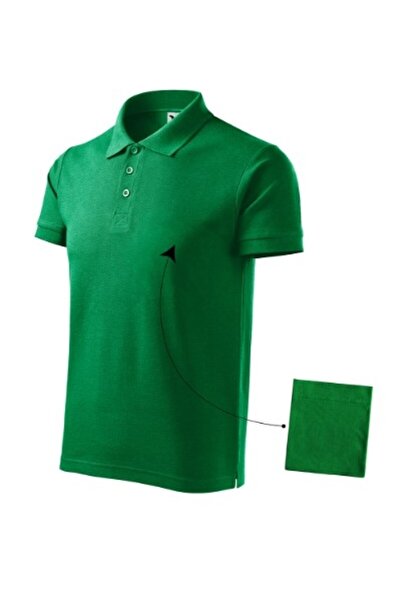 Malfini Tricou polo bărbătesc, Bumbac 212, Verde mediu 3XL