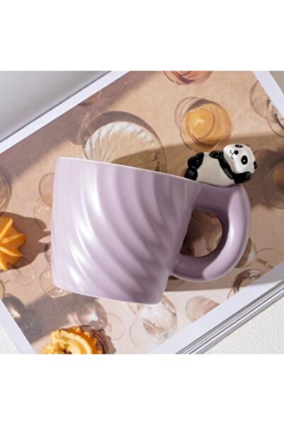 Livava Panda Design Striped Ceramic Mug, Stylish Design, Gift Boxed, Coffee &...