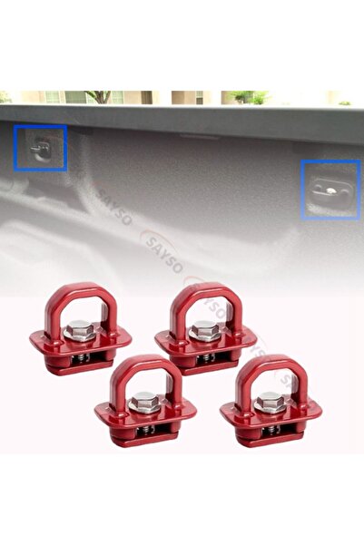 Choice1 مجموعة من 4 قطع من مثبتات الجدار الجانبي لصندوق الشاحنة باللون الأحمر...