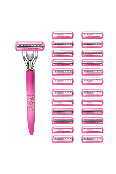 Choice4 1 handle 24 blades Women's Body Hair Bikini 3-Layer Safety Razor Blad...