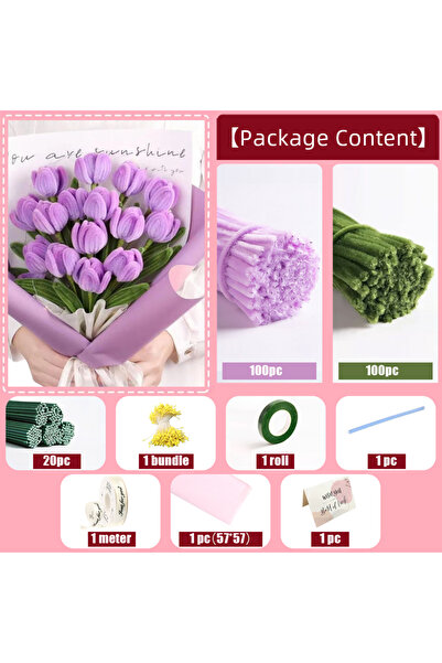 Choice7 200 قطعة من منظفات أنابيب التوليب الأرجوانية بنكهة القلقاس للأعمال ال...