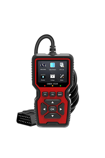 Choice3 جهاز فحص أعطال المركبات المحمول V519 OBD2 باللون الأحمر - جهاز فحص وت...