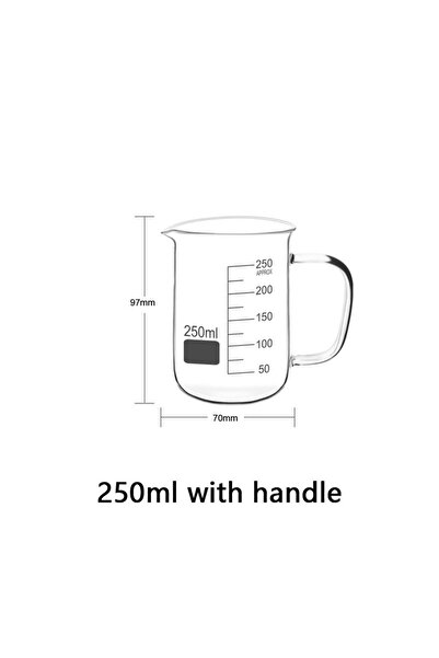 Choice5 250ml 1pcs 50~1000ml With Handle Measuring Cup High Borosilicate Glas...
