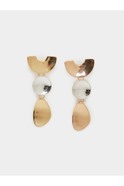 Styli Gold Geometric Drop Earrings