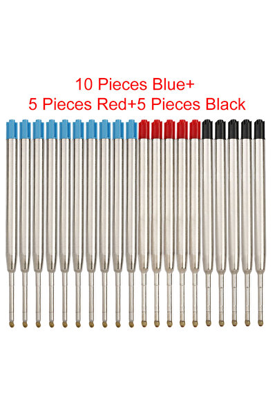 Choice1 20 Pieces Mixed 98mm1.0mm Ballpoint Pen Refills For Parker Pens Mediu...