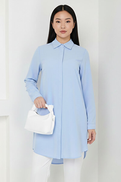 Şiir Elora Comfortable Fit Hidden Button Terikoton Boyfriend Women's Shirt & ...