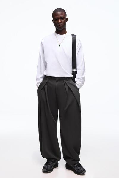 Bershka Pensli süper baggy fit pantolon