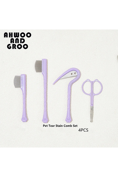 Choice6 purple-4set Pet Facial Cleaning Comb Set Removes Tear Stains Eye-poop...