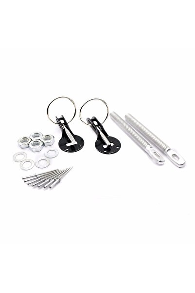 choice2 black 2Pcs Universal Racing Aluminum Alloy Bonnet Hood Pin Lk Kit Dow...