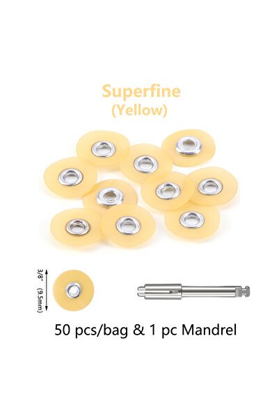 Choice7 أقراص تلميع وتنعيم الأسنان فائقة النعومة 9.5 مم، 50 قطعة/ حقيبة، مناس...