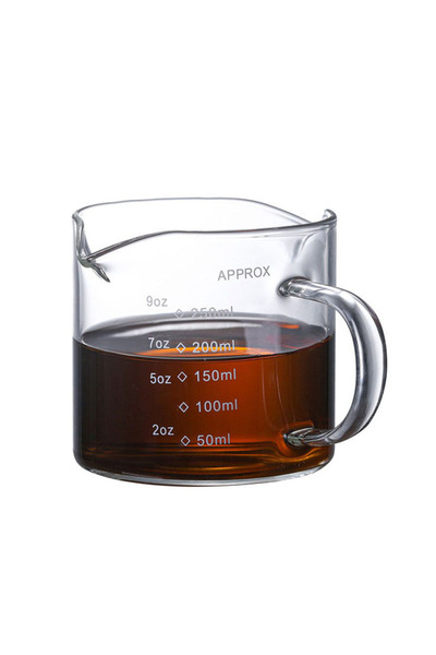 Choice1 250ml 75/150/250ml Glass Measuring Cup With Handle Espresso Milk Cup ...