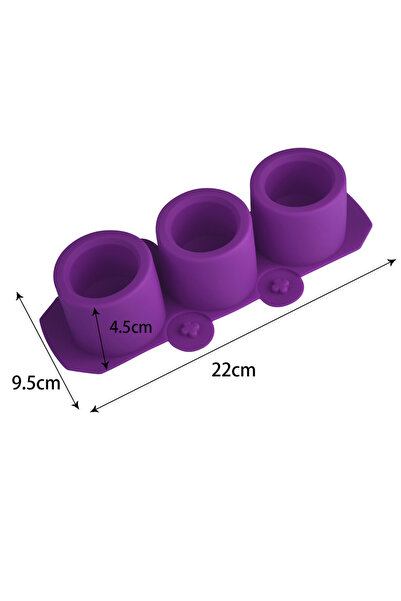 choice2 قالب سيليكون دائري بنفسجي اللون بثلاثة ثقوب لزراعة الزهور في أصص خرسا...