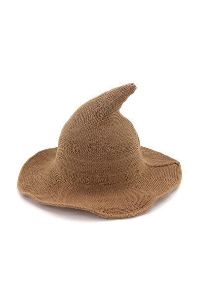 Choice4 Khaki Halloween Witch Hat Long Point Hat Knitted Cap for Women Hallow...