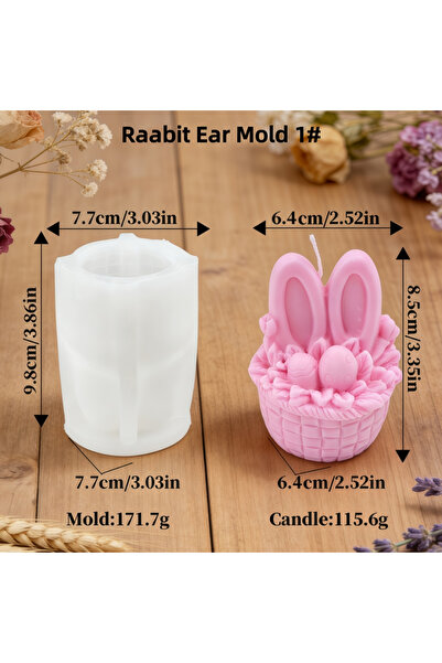 choice2 Rabbit Ear Mold 1 Easter Rabbit Ear Candle Silicone Mold 3D Bunny Bow...