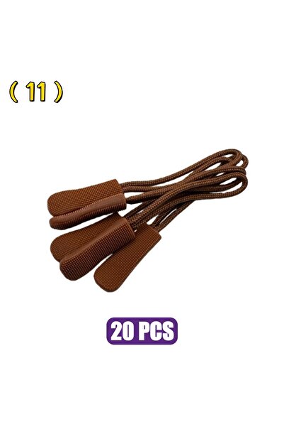 Choice14 11.Brown 20 Pcs/Pack Colorful Replacement Zipper Pulls Cord Extender...