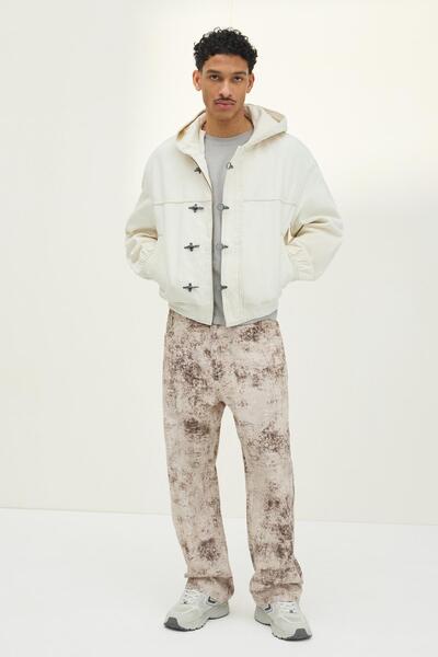 Bershka Baskılı baggy fit jean