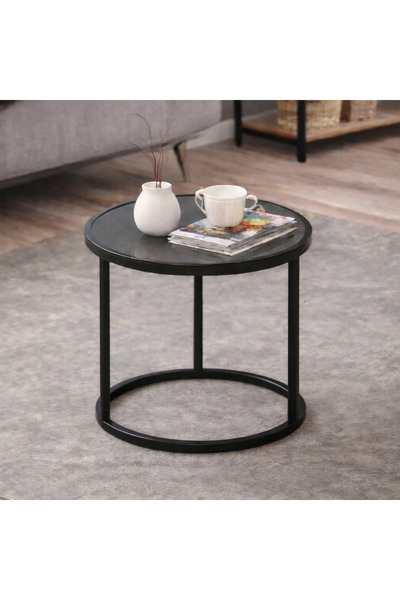 BETA AKSESUAR Beta 40 Çap Yan Sehpa Füme Temperli Cam