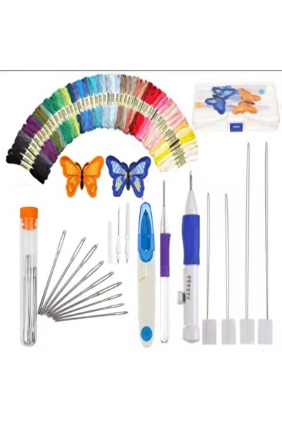 Choice1 طقم تطريز بالإبرة AC-177 بـ 50 لونًا للمبتدئين والبالغين - طقم خياطة ...