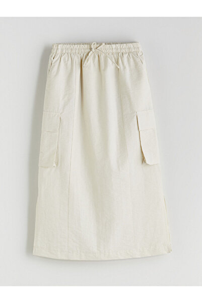 LC Waikiki Nevavm Girls' Cargo Skirt with Elastic Waist