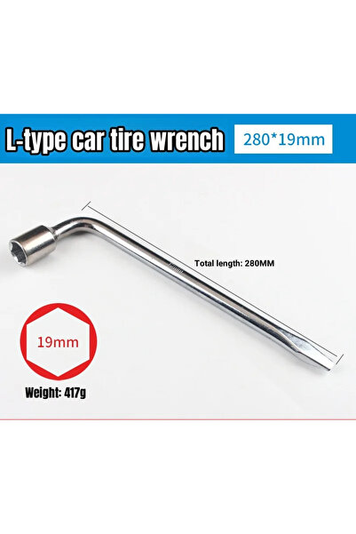 Choice 19mm 17/19/21mm 2 End L Type Sket Wrench Crowbar Tire Wheel Lug Nut Wr...