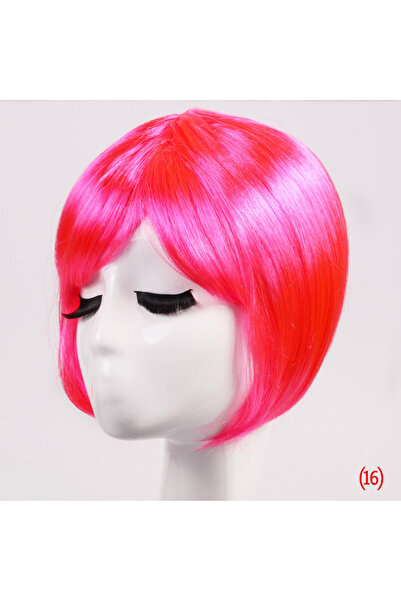 Choice8 One Size rose red Synthetic Short BOB Full Wig Multiple Colors Cospla...