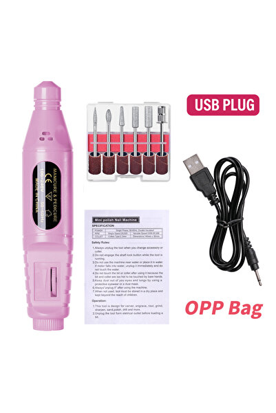 Choice10 حقيبة OPP وردية اللون، طقم برد أظافر كهربائي 6 في 1 من YIKOOLIN، جها...