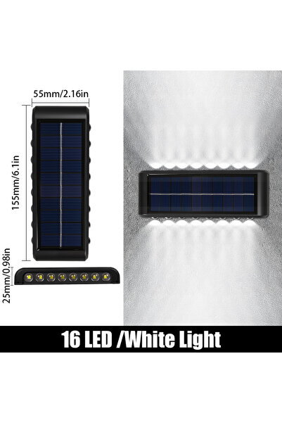 Choice6 4 مصابيح جدارية تعمل بالطاقة الشمسية، 14/16 مصباح LED أبيض، 1200 مللي...