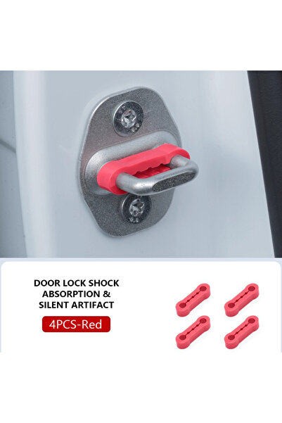 Choice1 وسادة مشبك باب السيارة من السيليكون، 4 قطع، لون أحمر، من SEAMETAL، 4 ...