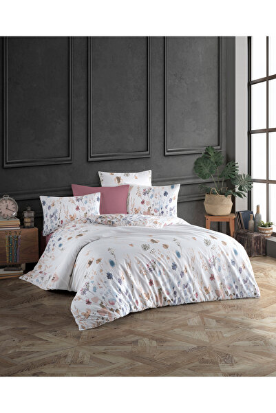 NazeninHome Ranforce 100% Cotton Duvet Cover Set with Elastic Sheets Double S...