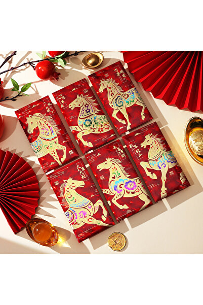 Choice1 مجموعة من 6 مغلفات حمراء احتفالية مقاس A1، مناسبة لرأس السنة الصينية،...