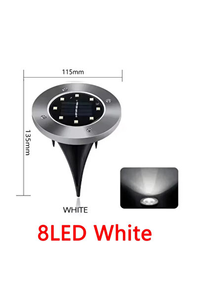 Choice4 8Pcs 8LED-White 1/4/8Pcs Solar Lights Outdoor 8/20LEDs Disk Undergrou...