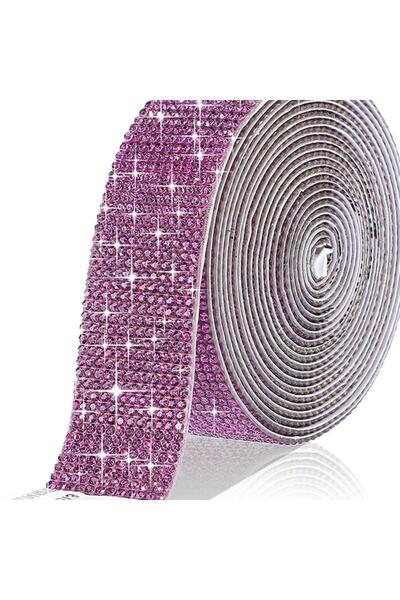 Choice10 1Pcs 1Yard 4-row-Dream Purple 1Yard Self Adhesive Crystal Rhinestone...
