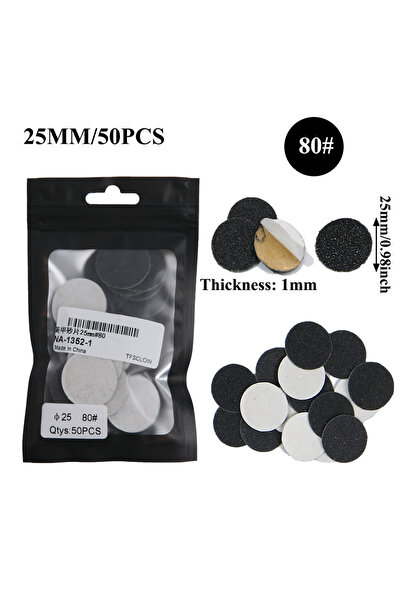 Choice3 50 قطعة - 25 مم - 80 ورق صنفرة عصري قابل للاستبدال، أدوات للعناية بال...