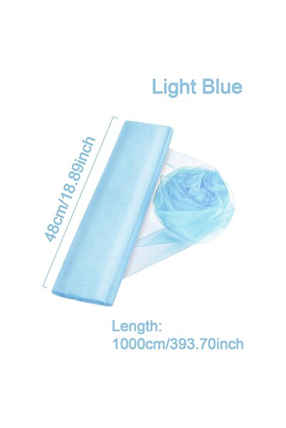 Choice4 ستارة خلفية من قماش تول الأورجانزا شفاف باللون الأزرق الفاتح بطول 10 ...