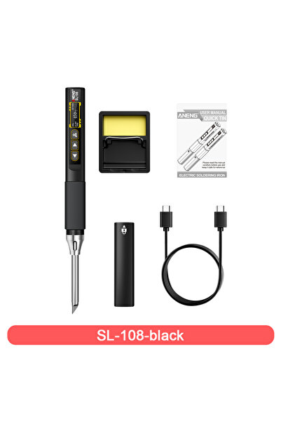 Choice مكواة لحام ذكية ANENG SL-108 سوداء اللون، بقوة 96 واط، مزودة بخاصية ال...