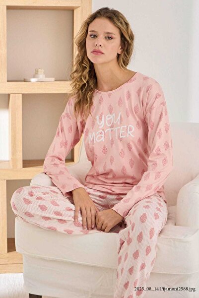 Tatty Underwear Leaf Patterned Pajama Set