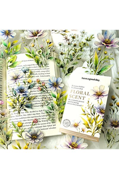 Choice4 A 20 sheets Aesthetic Colorful Flower Sticker Pack Fresh Plant Hand S...