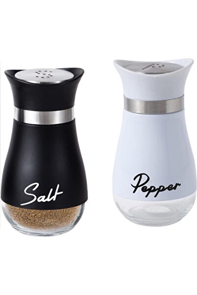 Choice4 DUTRIEUX Black White Suit 1Set/2pcs Stainless Steel and Glass Seasoni...