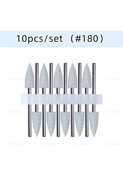 Choice8 رمادي (10 قطع) رؤوس حفر أظافر مخروطية من السيليكون من HYTOOS مقاس 6*1...