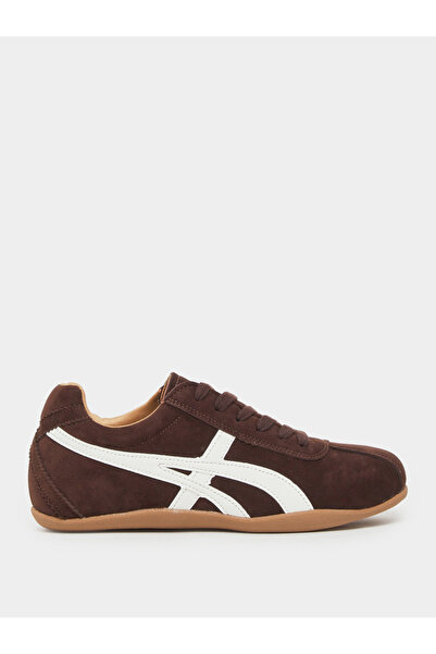 Styli Women Brown Suede Retro Style Sneakers