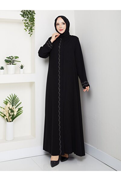 AKNER Delicately Embroidered Plus Size Embroidered Ferace