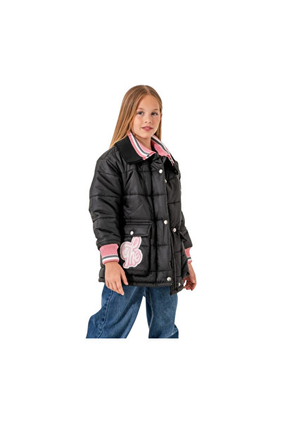 Cemix Knit Collar Girls' Coat