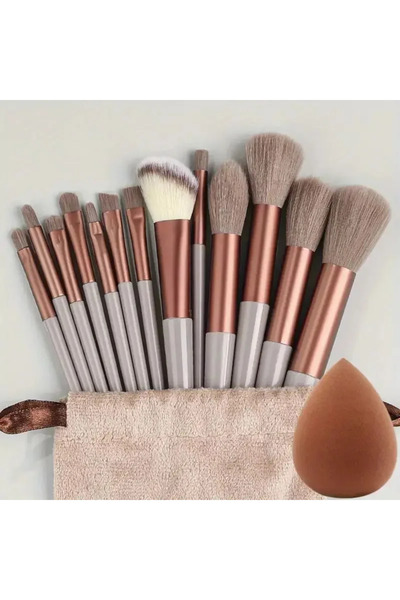 Choice7 13pcs-brown-e Vegan Makeup Brush Set - Soft Fluffy Kabuki & Blending ...