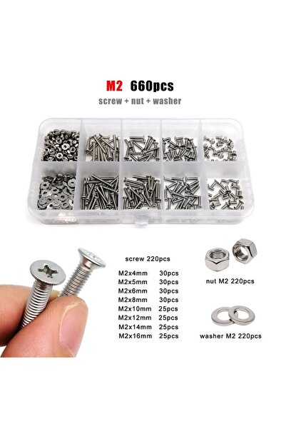 Choice4 M2 660 قطعة M1.6 M2 M2.5 M3 M4 M5 M6 M8 GB819 304 A2 فولاذ مقاوم للصد...