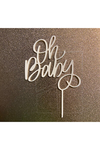 DU&ER “Oh Baby” Pasta Üstü Yazısı – Parti Dekoratif Aksesuar