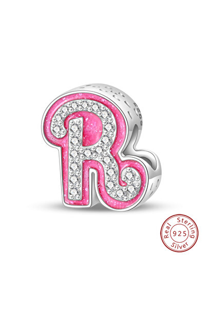 Choice16 PAC1236-R 925 Silver Color Princess Pink 26 Letters Love Charms Bead...