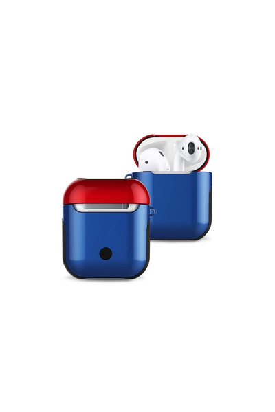 xirshop حافظة Airpods 2 (الجيل الثاني) 3 في 1 - أزرق داكن وأحمر